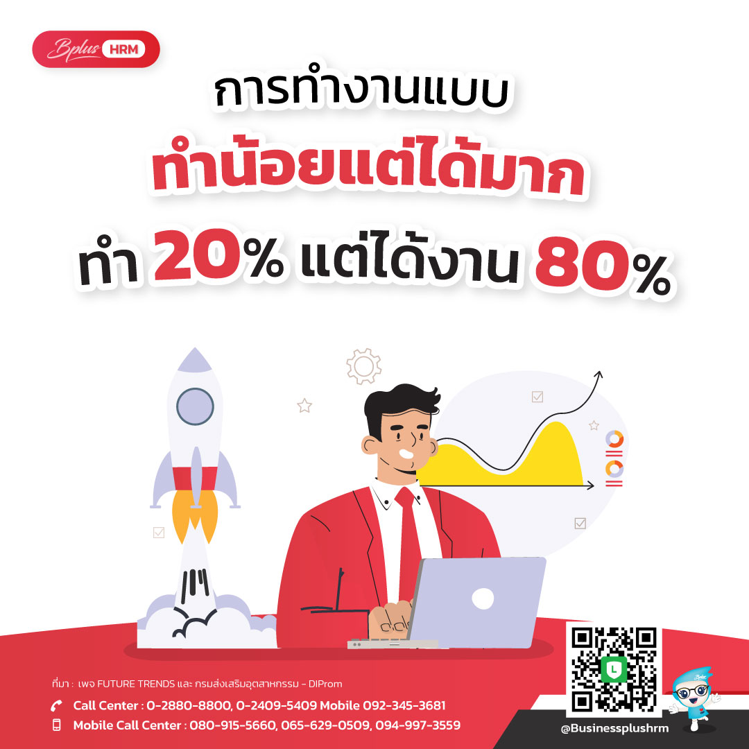 การทำงานแบบทำน้อยแต่ได้มาก ทำ 20% แต่ได้งาน 80%