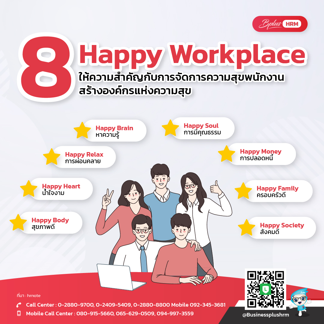 8 Happy Workplace ให้ความสำคัญกับการจัดการความสุขพนักงาน สร้างองค์กรแห่งความสุข